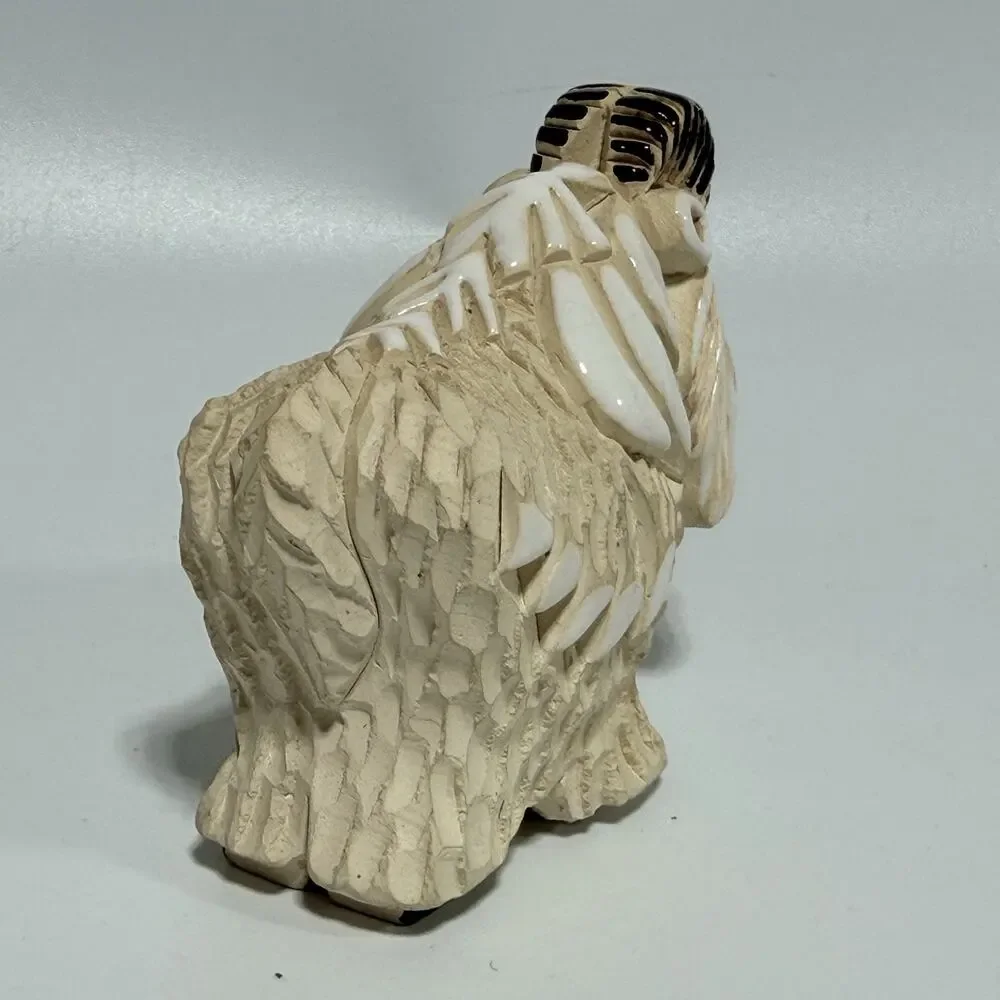 Vtg Artesania Rinconada White Mountain Goat Art Pottery Figurine 3.5